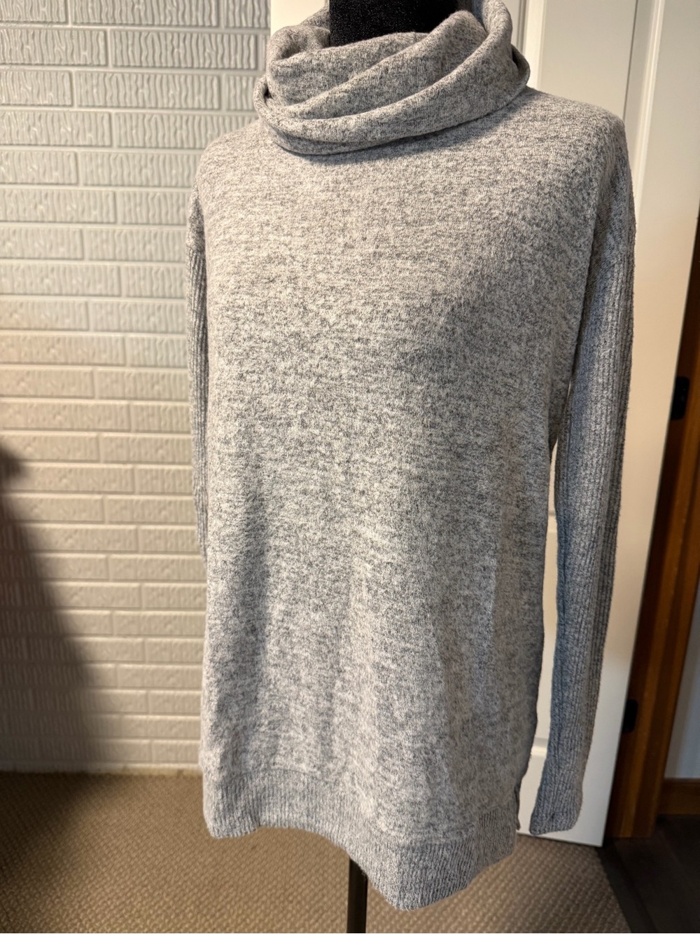 Workshop Republic Gray Cowl Neck Sweater XS | Oversized Fit Athleisure Knit NWT